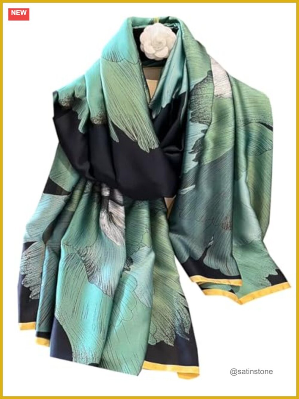 Silky Polyester Satin Scarf Shawl Wrap for Women Formal Evening Party